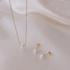 Gift packaging 14k pearl necklace and earrings silver set gold