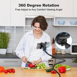 Gooseneck Cell Phone Holder, Universal 360 Flexible Phone Stand Lazy Bracket Mount Long Arms Clamp For Phone 13 Pro Xs Max XR X 8 7 6 6s Plus And Other 3.5~6.7'' Device - Color: Black