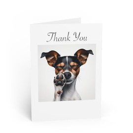 DistinctInk Greeting Card/Note Card -Toy Fox Terrier Photograph Birthday - PACK of 25