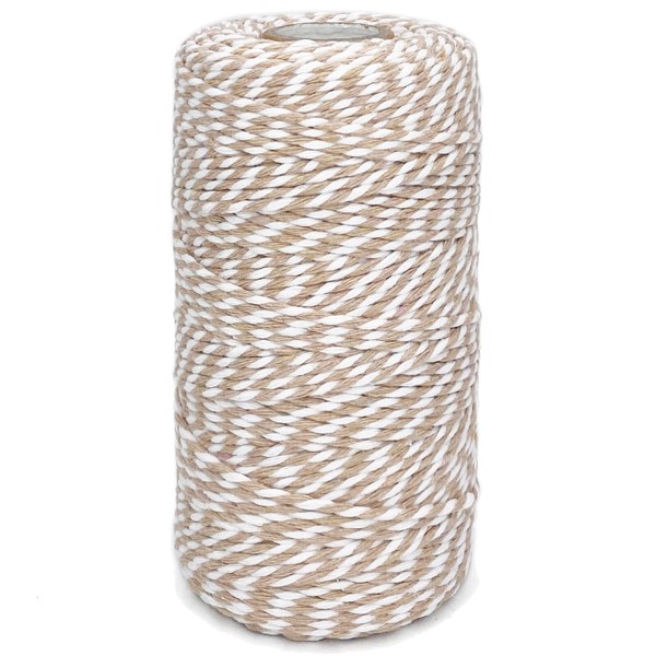 Twine String Coffee and White Butchers String 328 Feet 2mm