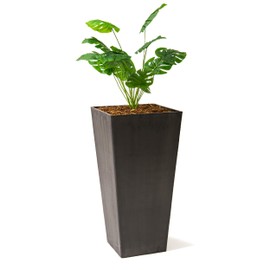 XBrand Modern 28-Inch Square Planter, Modern Tapered Black Perfect for Indoor & Outdoor, Patio Décor, Black
