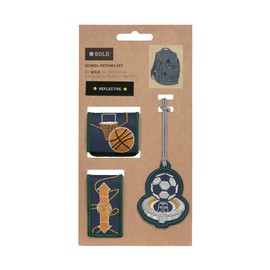 BOLD Lässig Pendant and Patches Set (2 Pieces) with Press Stud / BOLD Match School Patches Set, Sport, Medium, Patches