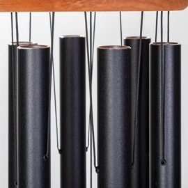 Festival 42-inch Redwood Wind Chime in Black by Wind River for Patio, Backyard, Garden, and Outdoor décor. Made in The USA