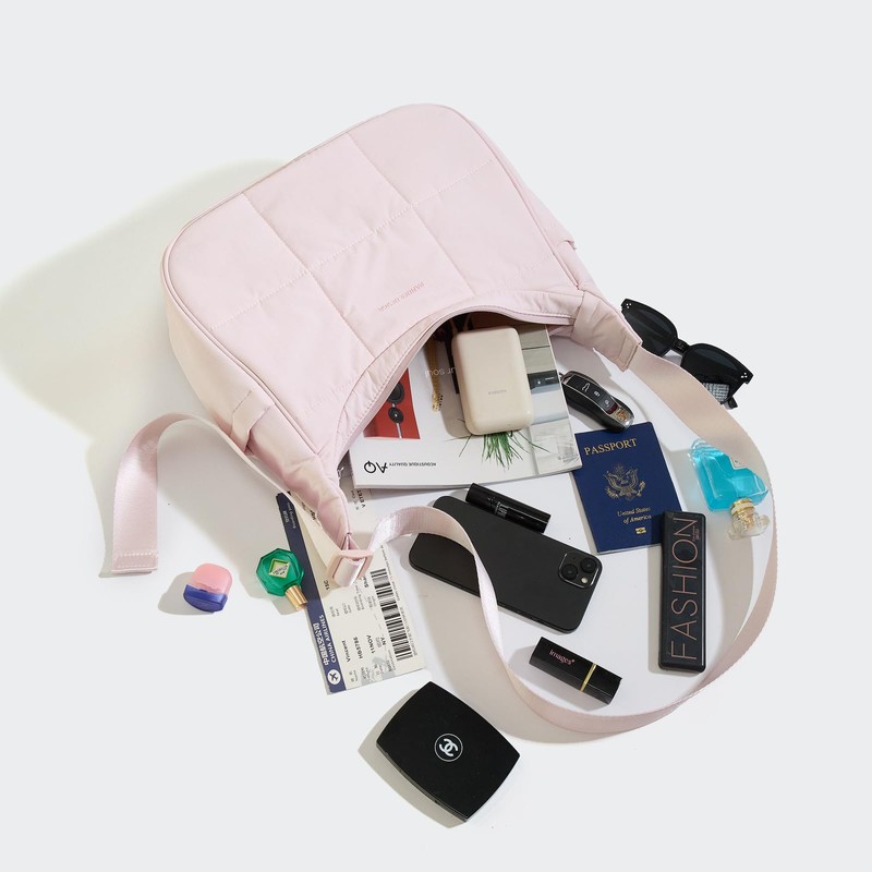 Pander Nylon Crescent Shoulder Bag, Medium Sling Crossbody with Adjustable