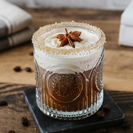 Kate Aspen 24PCS 10 oz. Ribbed Retro Arch Floral Clear Drinking Glasses Vintage Glassware Set Cocktail Glass Set, Juice Glass, Water Cups | Great Hostess Gift & Gift for New Home Owners