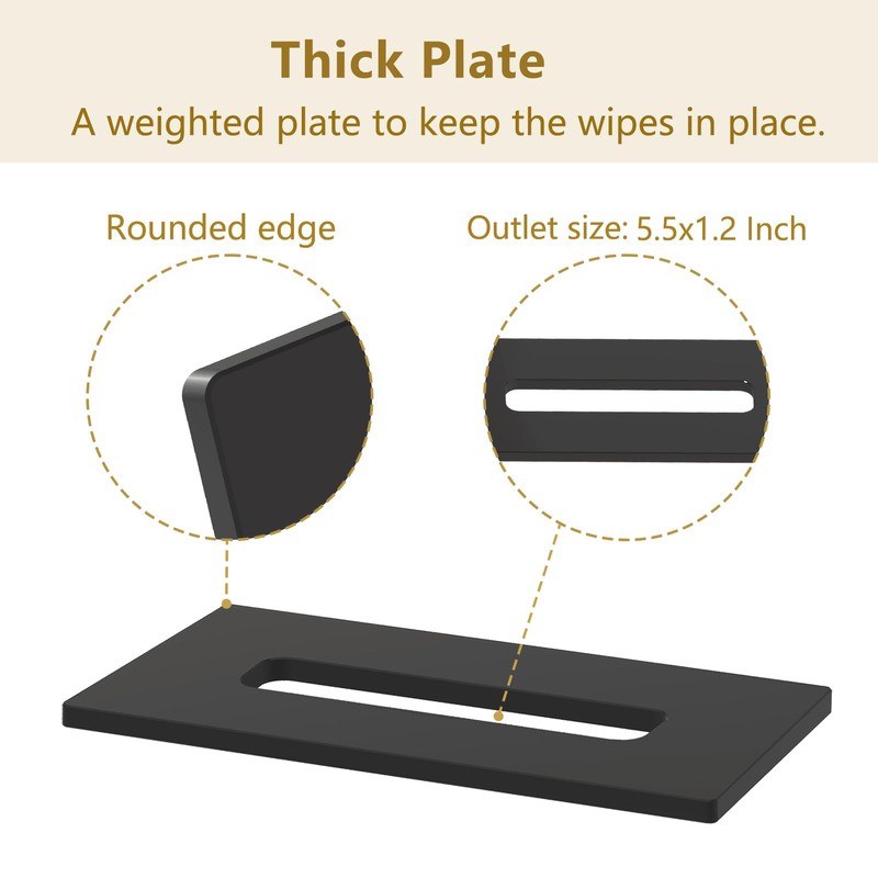 Wipes Holder Container Refillable, Acrylic Dispenser Box for Disposable Wipes,