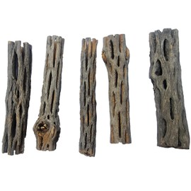 VIRS PRO Cholla Wood Mini Set of 5 pises - 4 inches for Shrimp Habitat and Food Treat Hermit Crabs Plecos Aquarium Decoration Lowers pH Hideouts and Chew Toys Reptiles Thorn Free Dried Organic Natural