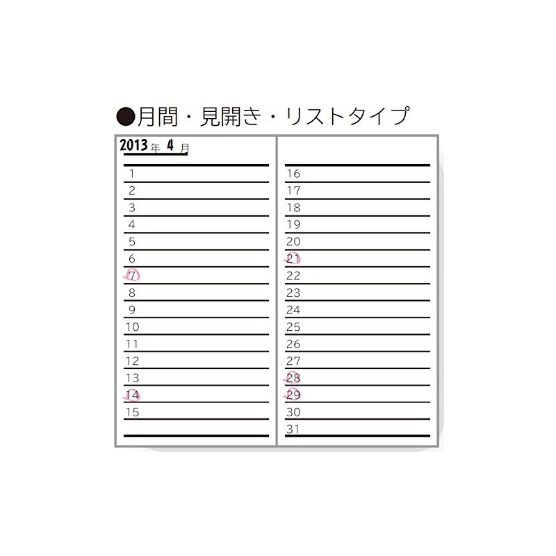 nakabayasi Free Diary Plenty Memo Mnth List Type , blk