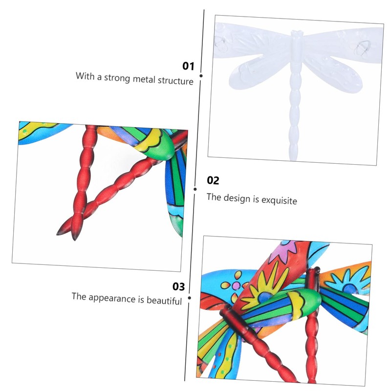 ABOOFAN 2sets Dragonfly Ornaments Iron Craft Home Decor Wall Decor