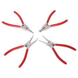 XPOtool Snap Ring Pliers Set of 4, 90° Angle and Straight, Carbon Steel Ring Pliers for Inner Rings Outer Rings Safety Pliers with Non-Slip Handle