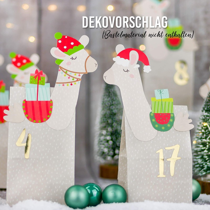 Papierdrachen 24 Advent Calendar Number Stickers - Gold | Number
