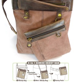 CHALA GEMINI Crossbody Canvas Gift Messenger Bag Indigo - Fox