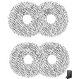 4 Pack Mopping Pads Microfiber Mop Cloths for Compatible with Roborock Q Revo, Qrevo MaxV, Qrevo S, Qrevo Pro, Qrevo Slim Robot Vacuum Cleaner, Washable Mop Cloths Replacement Accessories
