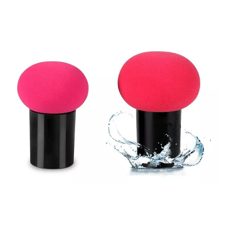 KH 12 Esponjas Facial Para Maquillaje Con Mango Y Estuche