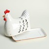 Colias Wing Retro Hen Ceramic Butter Dish with Lid Butter