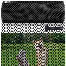 Plastic Pet & Garden Fence - Black 15.7in X 50ft Roll Multi-Use Decorative Chicken Wire Fencing for Poultry, Gardening & Animal Barriers