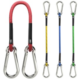 sprookber 12 Inch Bungee Cords with Stainless Steel Carabiner, Heavy Duty Strong Bungee Cords for Camping, Tarps, Bike Rack, Hand Carts etc, Set of 4