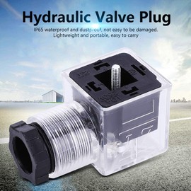 Pack of 5 Solenoid Valve Hydraulic Solenoid Coil Relay Solenoid Valve Plug with Lamp Transparent Universal AC 110-220V