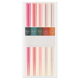 5 Pairs Chopsticks-Reusable Chopsticks Dishwasher Safe, 9.57 inch/24.3cm Fiberglass Non-Slip for Family/ Restaurant Sushi Ramen Rice Chinese Japanese Korean Chop Sticks, Gradient, Gradient Pink