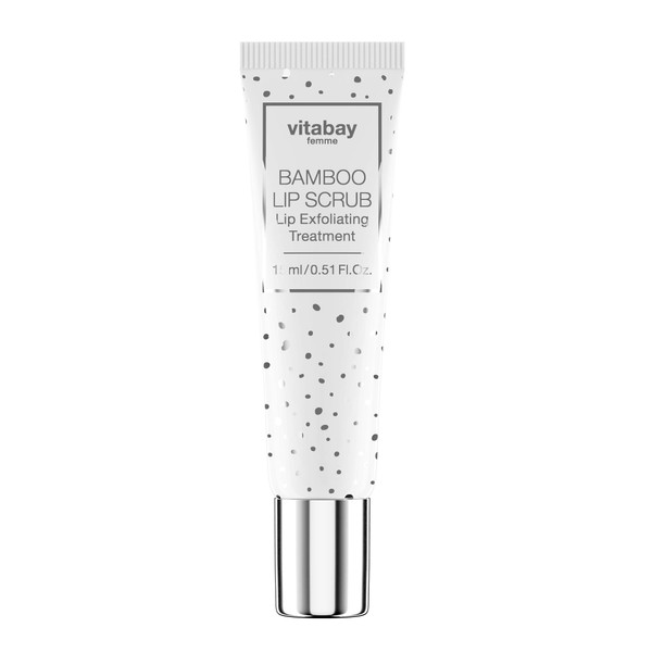 Vitabay Bamboo Lip Scrub 15 ml • Lip Exfoliating Treatment • Lippenpeeling mit Bambuspeelingkörpern