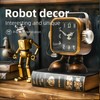 YOUKI Retro Steampunk Style Robot Table Clock,Industrial Style Desk and