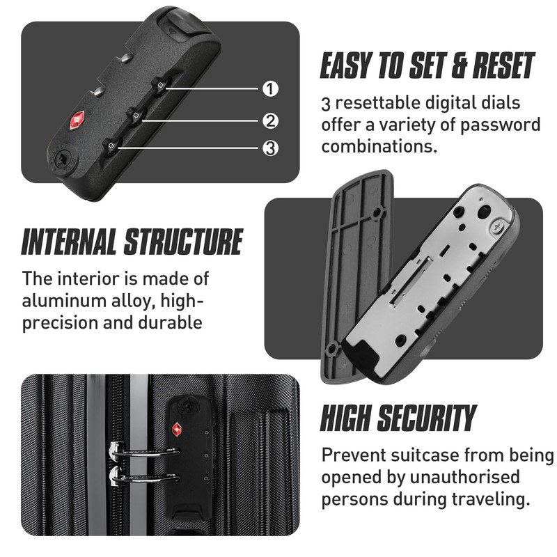 Volein 2 pcs Customs Locks for Luggage, TSA007 Authentication Security
