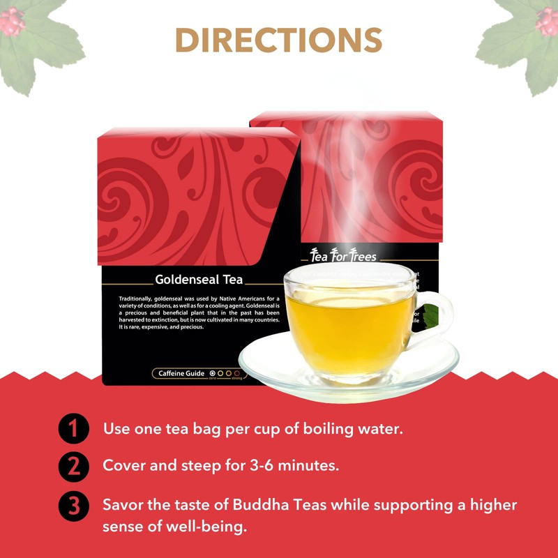Buddha Teas Organic Goldenseal Tea - OU Kosher, USDA Organic,