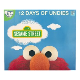 Sesame Street Boys' 12PK Briefs in Advent Box, Elmo, Big Bird & Cookie Monster Make Potty Training Fun with Stickers & Chart, 12-Pack, 18M