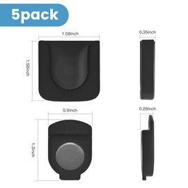 MAWFOZIN Remote Control Holder Wall Mount 5 Pack Magnetic Control Organizer Containers for TV Air Conditioning Remote Control Wall Hook Holder with Self Adhesive for Home Office School (Black)