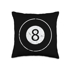 Billiard black Ball Hobby Sport Throw Pillow