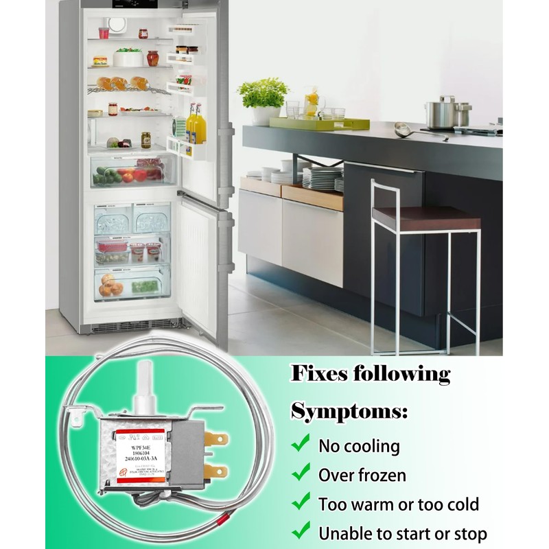 WPF34E Mini Fridge Thermostat Fits For Hisense Refrigerator,2Pin 1806104 Universal