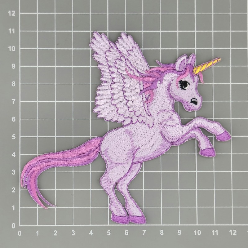 Pegasos Unicorn Wings Horse Purple Patch for Iron-On or Sew-On
