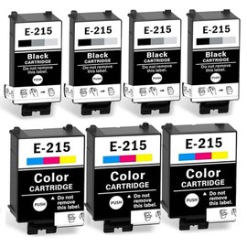 HLPRINT Remanufactured T215 Ink Cartridge Replacement for Workforce WF-100 EC-C110 WF-110 Printers Pigment Ink (4-Black 3-Color) Pigment Ink Cartridges for WF100 WF110 C110 (7-Pack)