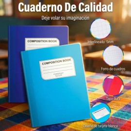 8 Cuadernos College Cosidos Rayados 200h Libreta Profesional Lubardy, Tapas Colores Surtidos, Papel Rayado y Cuadriculado, Ideal Escuela Oficina y... 