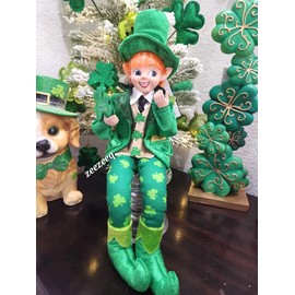 Unbranded St. Patrick's Day Posable Pixie Elf Doll Shelf Sitter Doll 20" Poseable New