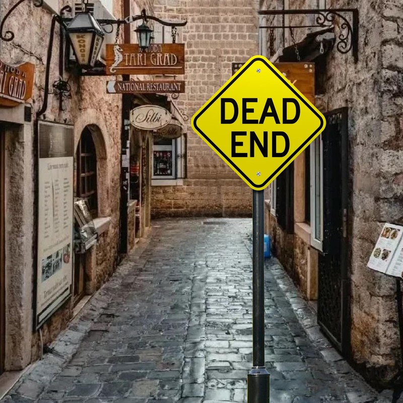 Dead End Sign, 12" X 12" Warning Sign, Engineering Grade