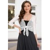 Women Crop Cardigan Sheer Mesh Bolero Shrug for Dress Tie