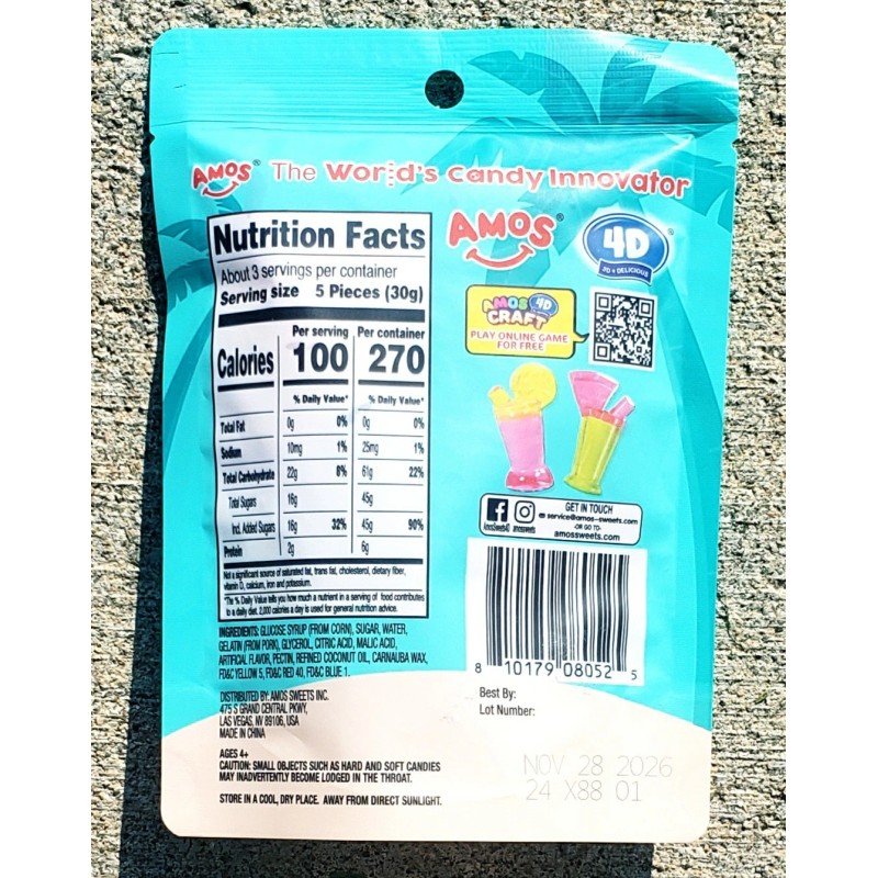 Amos 4D Lot of 5 Amos 4D Gummy Drinks |