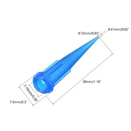 Recogwood 100Pcs 22ga x 1.26 Inches Industrial Blunt Tip Plastic Tapered Tip Dispensing Fill Needle, Blue