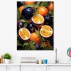 DesignQ Large Fruits Wall Art, Passionfruit Pulse In Electric Ebony,