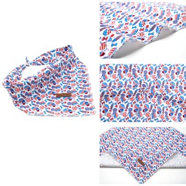 Lionheart Glory American Flag Washable Soft Dog Scarf, Square Adjustable Bandanas for Small Dogs & Cats