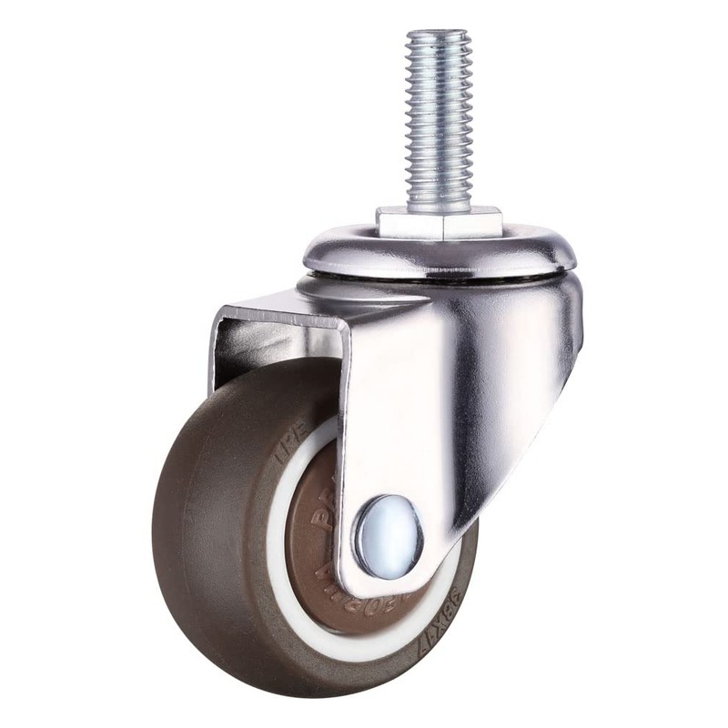 NERILEE 1.5'' Mute Swivel Rubber Wheel,with T nut M8x20mm Stem