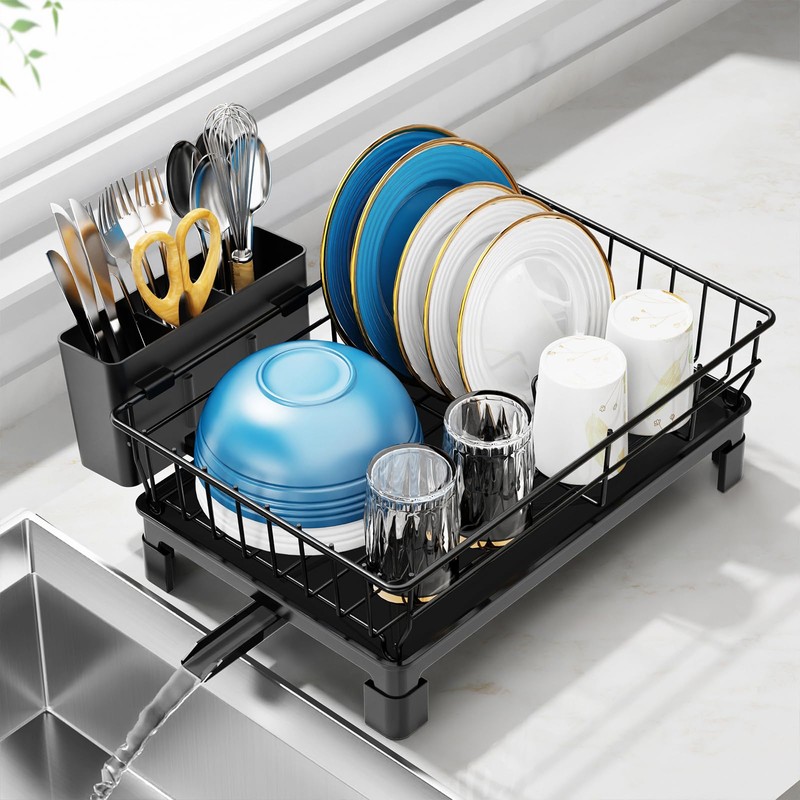 GSlife Dish Drying Rack for Kitchen Counter or in Sink