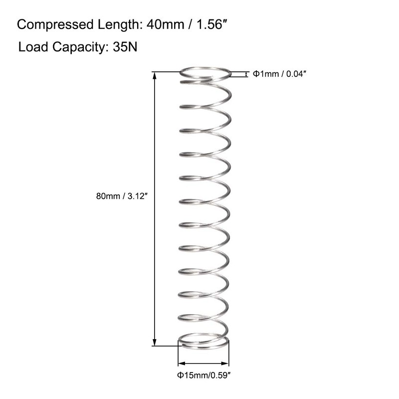 sourcing map Pack of 15 Compression Spring 304 Stainless Steel