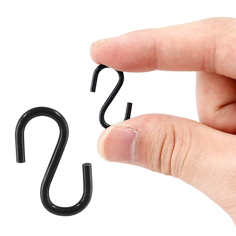 Rierdge Metal Small S Hook Black Hanging Hooks S Shaped