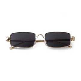 PEGH Rectangle Narrow 90's Sunglasses for Women Men Classic Vintage Slim Metal Frame Sun Glasses y2k Square Shades