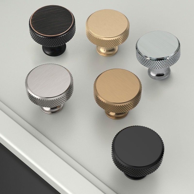 Amerdeco 10 Pack Gold Knurled Cabinet Knobs Kitchen Cabinet Handles