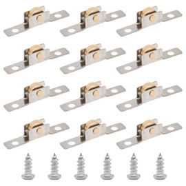Mormchlots 12Pcs 7mm / 0.276" Flat Push-Pull Sliding Window Roller, Universal Metal Sliding Axles Window Pulley Single Rollers, Wheel for Windows Cabinets Doors DIY