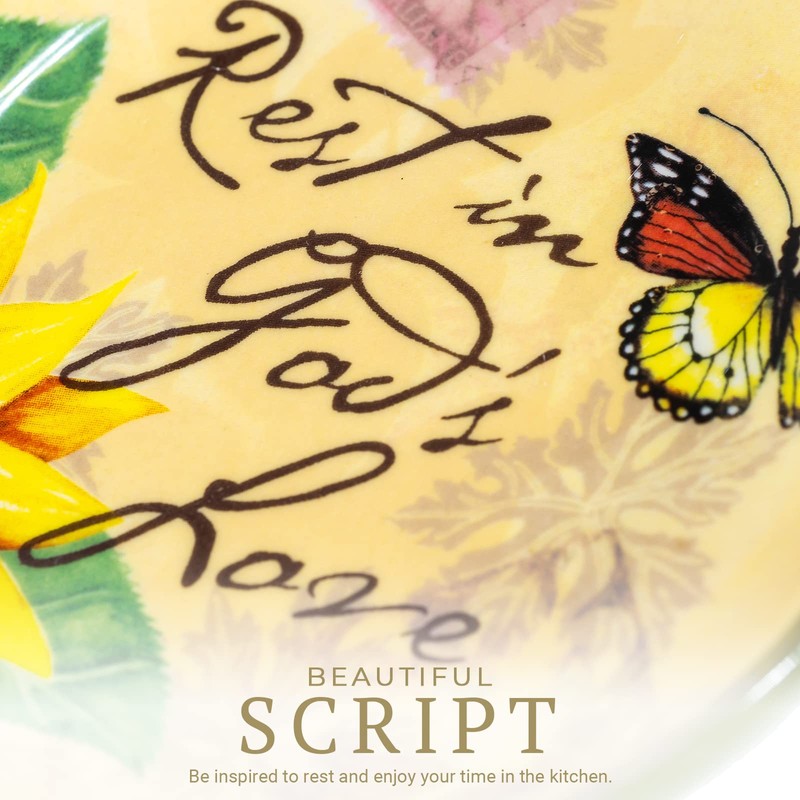 IPXOZO Bella Vita Ceramic Spoon Rest - Italian Sunflower Utensil