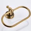 Hopbucan Oval Towel Ring Antique Brass Exquisite Pattern Carving Hanger